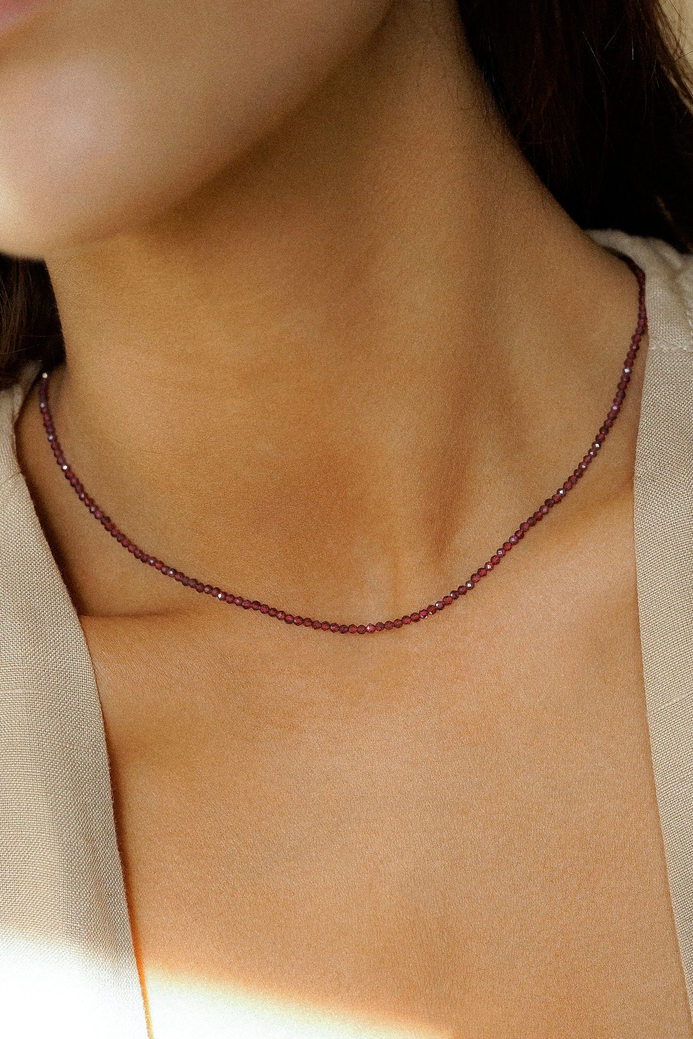 Red Faceted Beaded Necklace