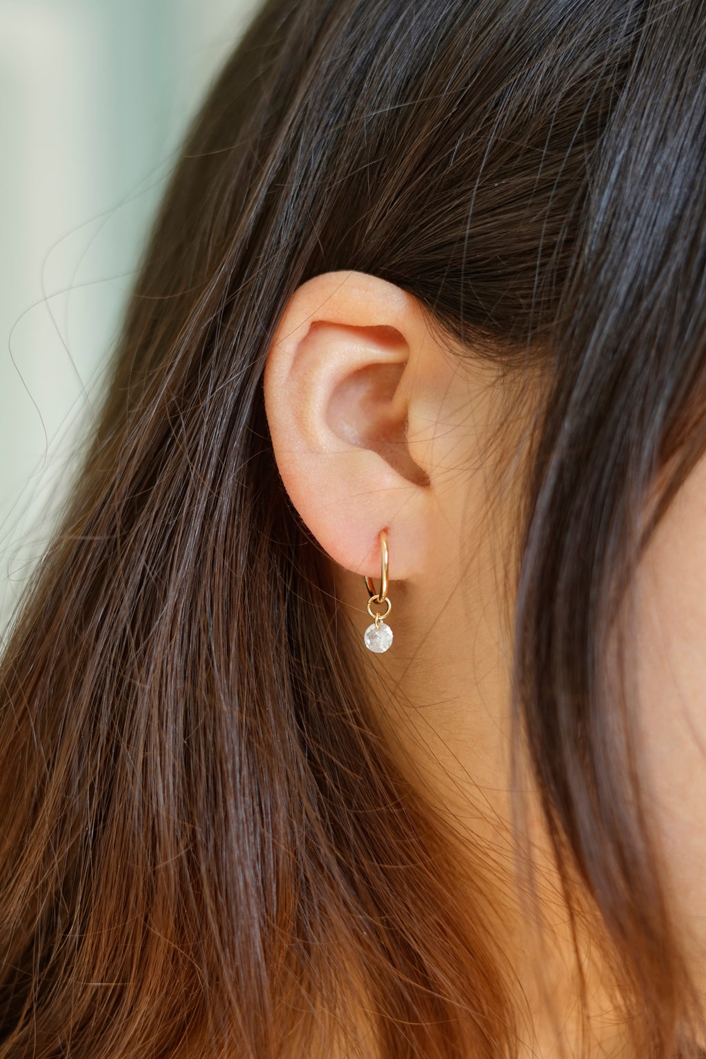 Cubic Zirconia Dainty Huggie Earrings