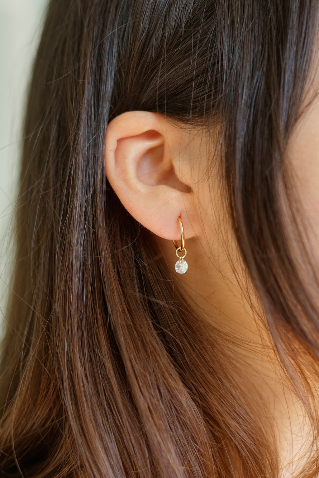 Cubic Zirconia Dainty Huggie Earrings
