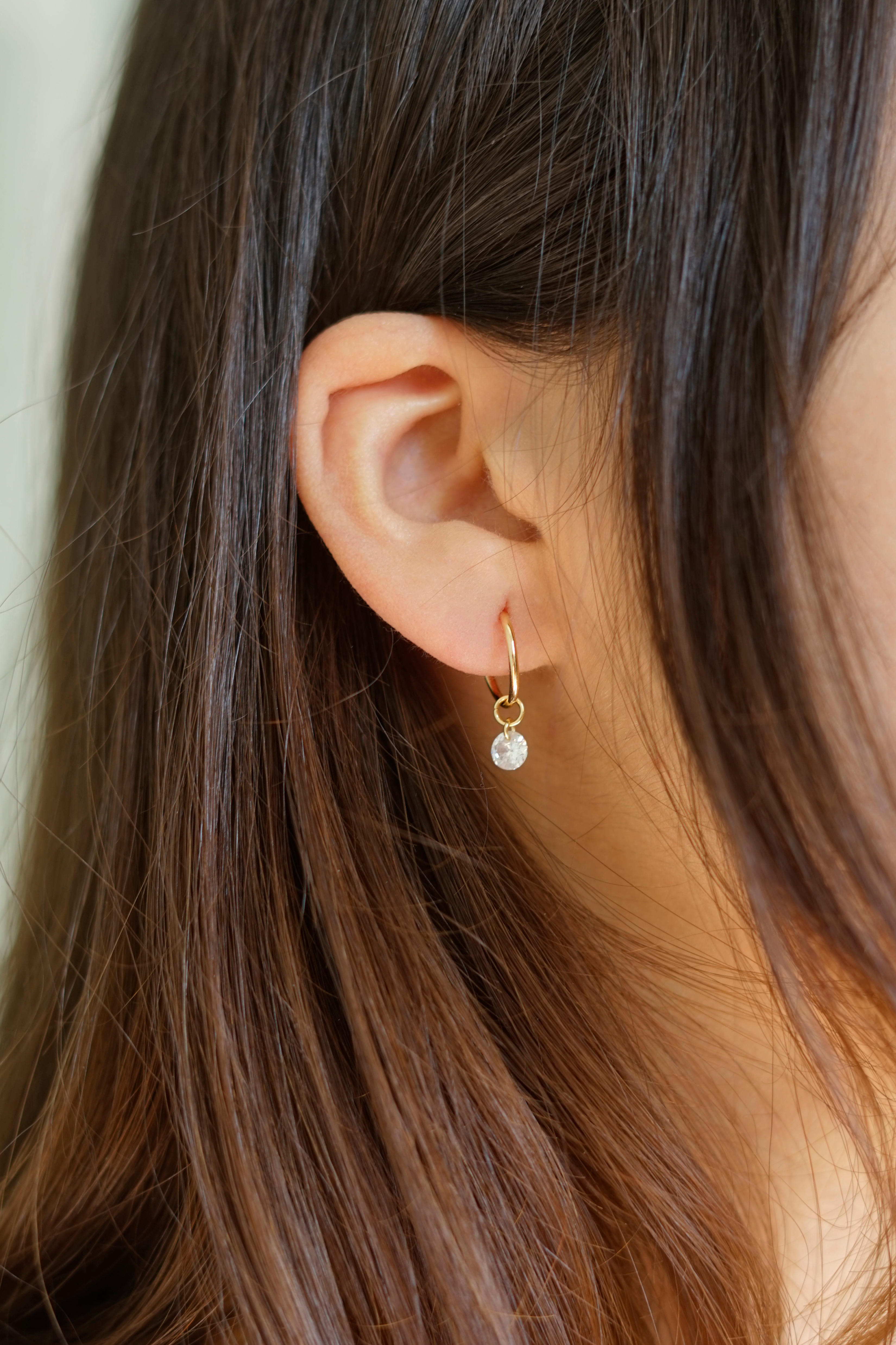 Cubic Zirconia Dainty Huggie Earrings