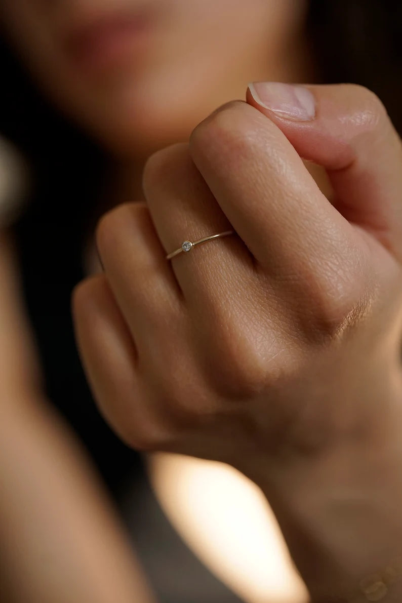 Dainty Cubic Zirconia Ring
